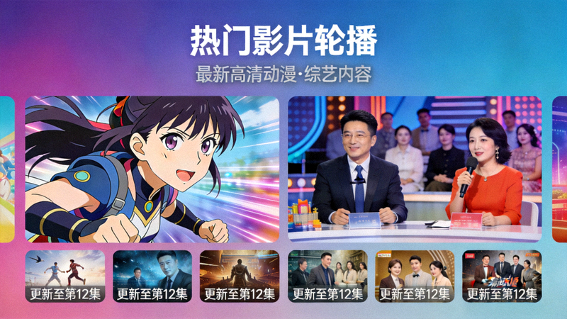 热门影片轮播横幅 - 展示最新高清动漫与综艺内容